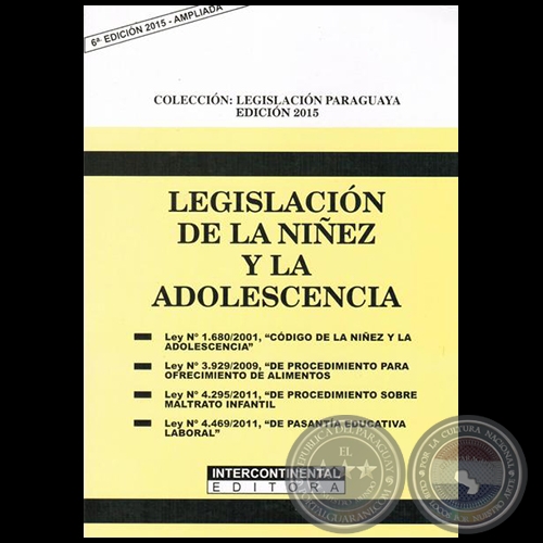 LEGISLACIÓN DE LA NIÑEZ Y LA ADOLESCENCIA - Año 2015